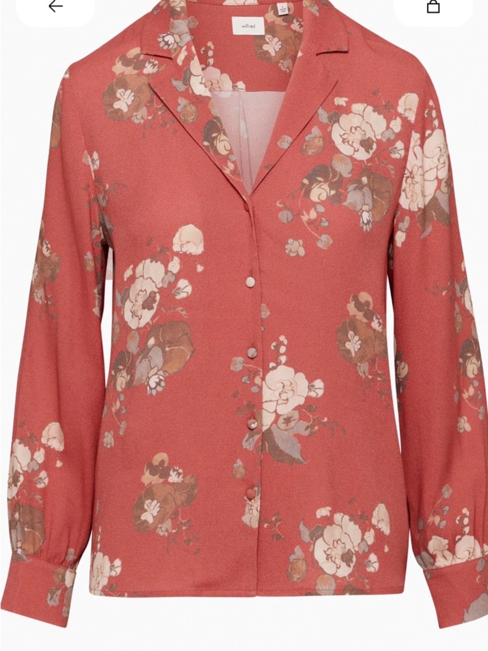 Aritzia Tulum Blouse  Rust Floral